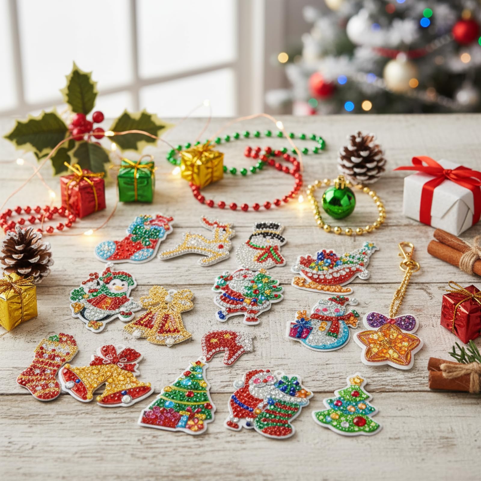 Amazon.com: Chuangdi 20 Pcs Diamond Art Christmas Ornaments